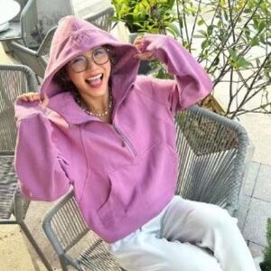 NEW Lululemon Scuba Oversized Half-Zip Hoodie-Sz M/L- Color Velvet Dust Pink NWT